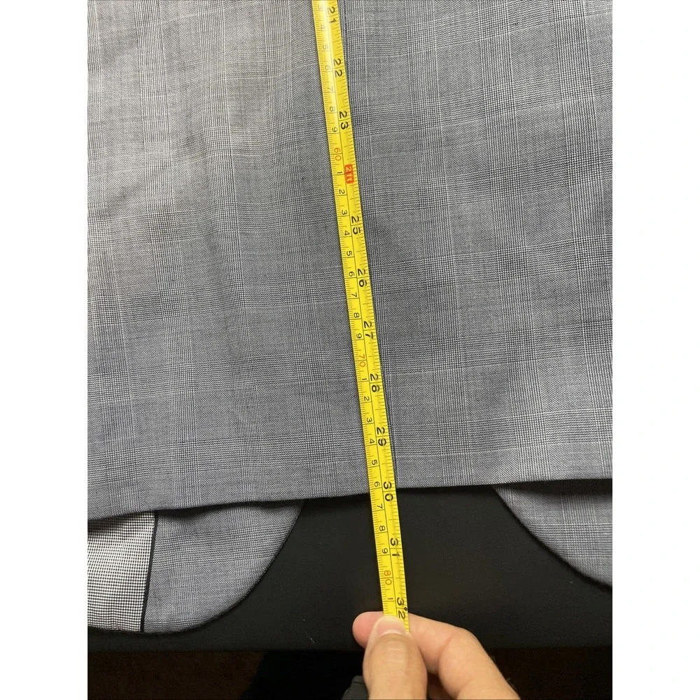 NEXT Tailoring Gray Glen Plaid Blazer Jacket 42R Slim Fit Blazer Pockets sown